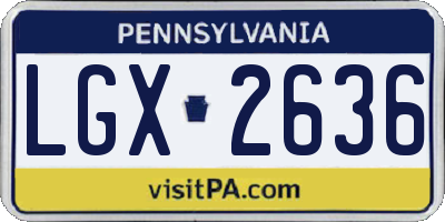 PA license plate LGX2636
