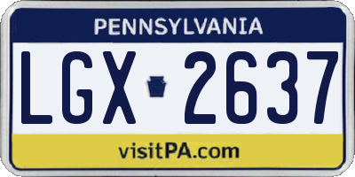 PA license plate LGX2637