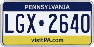 PA license plate LGX2640