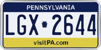 PA license plate LGX2644