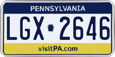 PA license plate LGX2646
