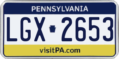 PA license plate LGX2653