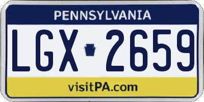 PA license plate LGX2659