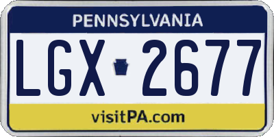 PA license plate LGX2677
