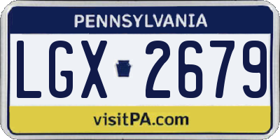 PA license plate LGX2679