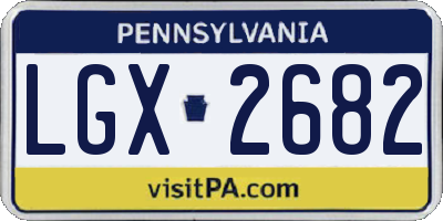 PA license plate LGX2682