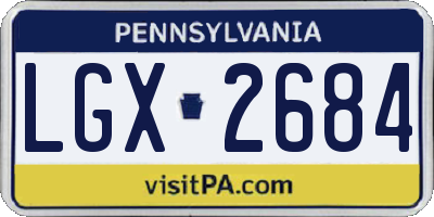 PA license plate LGX2684