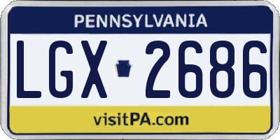 PA license plate LGX2686