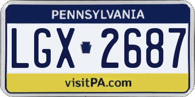 PA license plate LGX2687