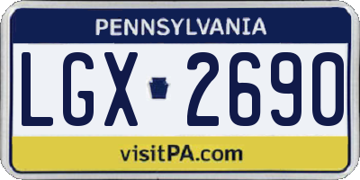 PA license plate LGX2690