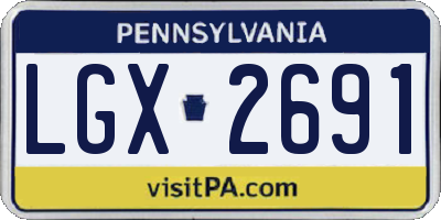 PA license plate LGX2691