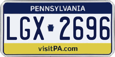 PA license plate LGX2696