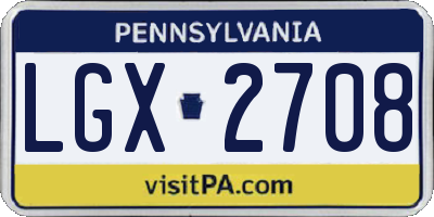 PA license plate LGX2708