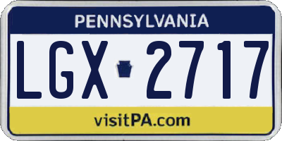 PA license plate LGX2717