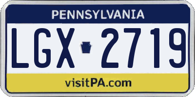 PA license plate LGX2719