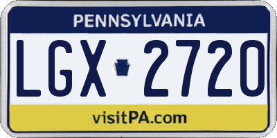 PA license plate LGX2720