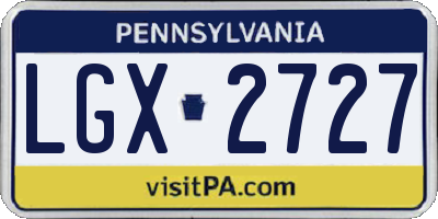 PA license plate LGX2727