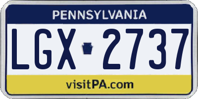 PA license plate LGX2737