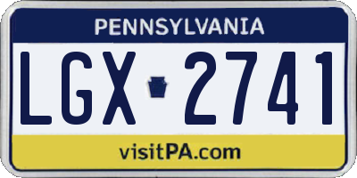 PA license plate LGX2741