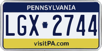 PA license plate LGX2744