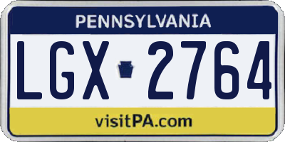 PA license plate LGX2764