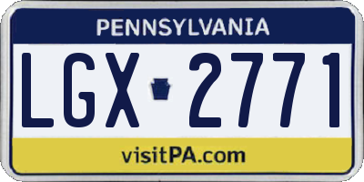 PA license plate LGX2771