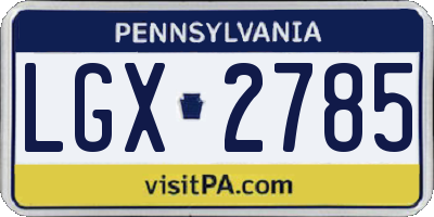 PA license plate LGX2785