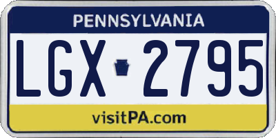 PA license plate LGX2795