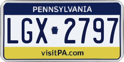PA license plate LGX2797
