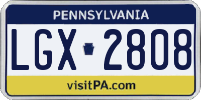 PA license plate LGX2808