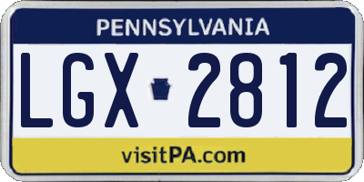 PA license plate LGX2812