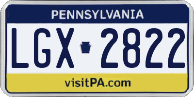 PA license plate LGX2822