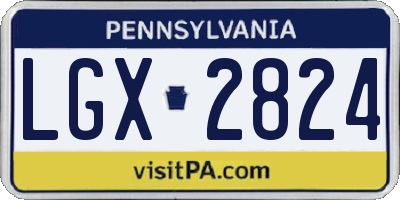 PA license plate LGX2824