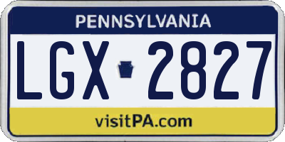 PA license plate LGX2827