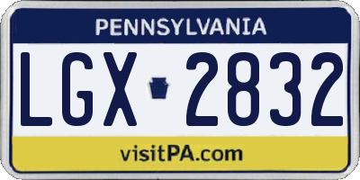 PA license plate LGX2832