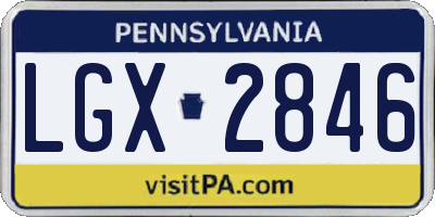 PA license plate LGX2846