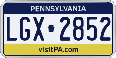 PA license plate LGX2852