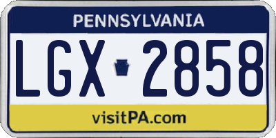 PA license plate LGX2858
