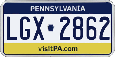 PA license plate LGX2862