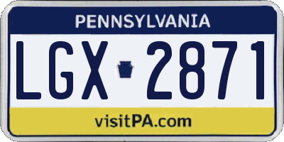 PA license plate LGX2871