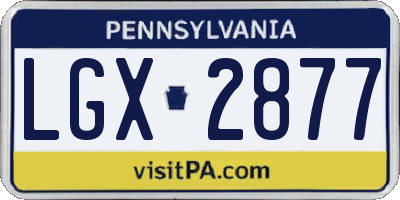 PA license plate LGX2877