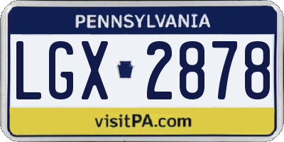 PA license plate LGX2878