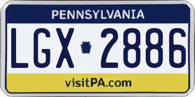 PA license plate LGX2886