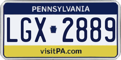 PA license plate LGX2889