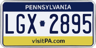 PA license plate LGX2895