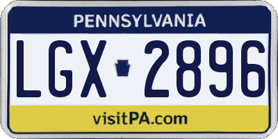 PA license plate LGX2896