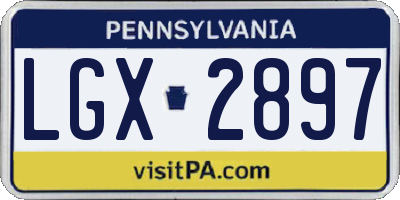 PA license plate LGX2897