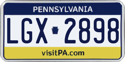 PA license plate LGX2898