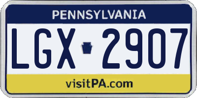 PA license plate LGX2907