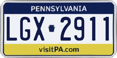 PA license plate LGX2911